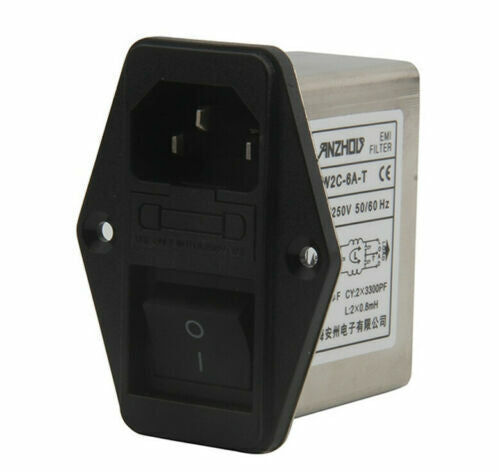 new 1PC AC power purifier filter inductor 115/250V 6A socket switch filter CW2C-6A-T - KOEED