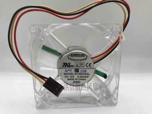 new 1 pcs fan 8cm 3 wire cooling fan R128025SL DC12V 0.09A 8025 - INDUSTRALPRO