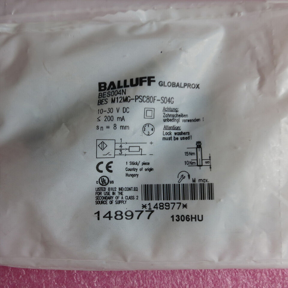 12V 2.8A 80F 4G Proximity Switch BALLUFF M12MG-PSC80F-S04G - BALLUFF
