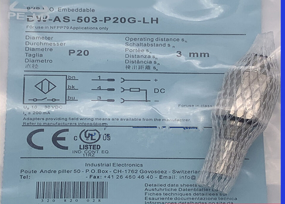 new 1PC Contrinex DW-AS-503-P20G-LH Proximity Switch - CONTRINEX