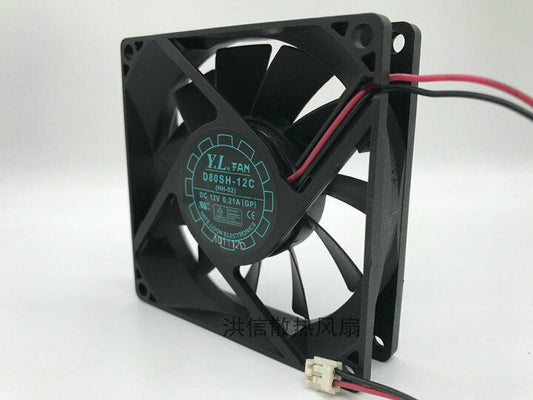 new 1PC YATE LOON D80SH-12C (HH-02) DC12V 0.21A (GP) Power Cooling Fan - YATE LOON