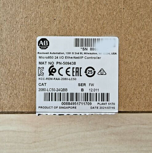 new AB 2080-LC50-24QBB Micro850 Ethernet Controller Sealed 2080LC5024QBB