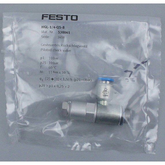 new 1PC Festo HGL-1/4-QS-8 530041 Check Valve In Box HGL14QS8 - FESTO