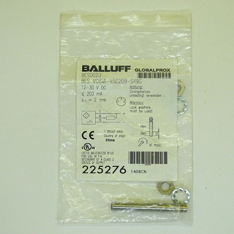 Proximity Switch M08MI-NSC20B-S49G - BALLUFF