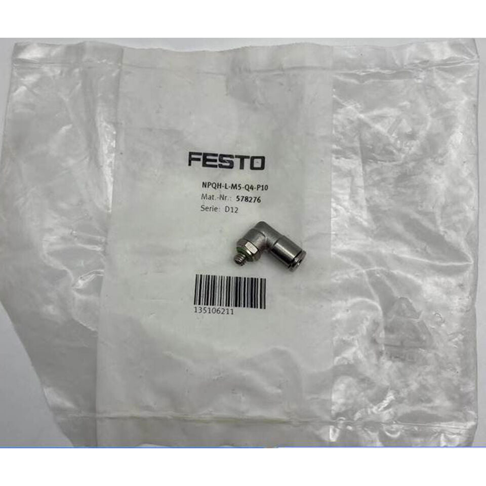 Festo All-Metal 10PCS NPQH-L-M5-Q4-P10 L-Threaded Join - FESTO