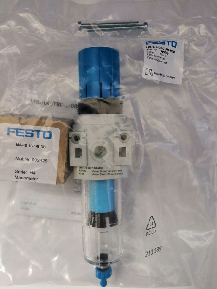 New 1PC Festo LFR-1/4-DB-7-5M-MINI 539689 Filter Pressure Reducing Valve - FESTO