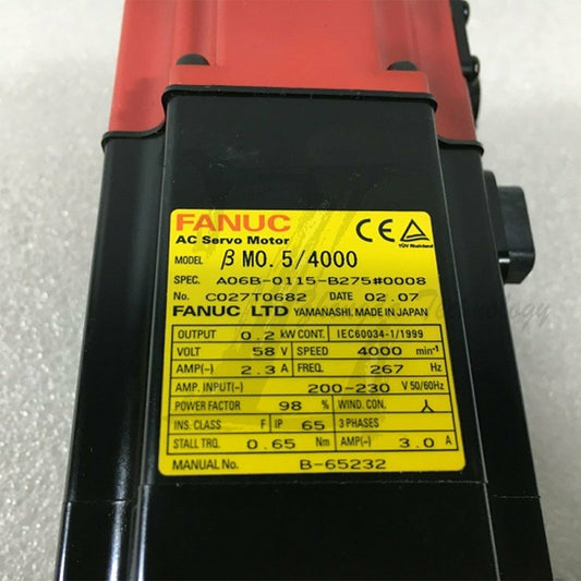 NEW Fanuc, AC Servo Motor,0.4 kW, 4000 rpm,A06B-0115-B275#0008 - FANUC