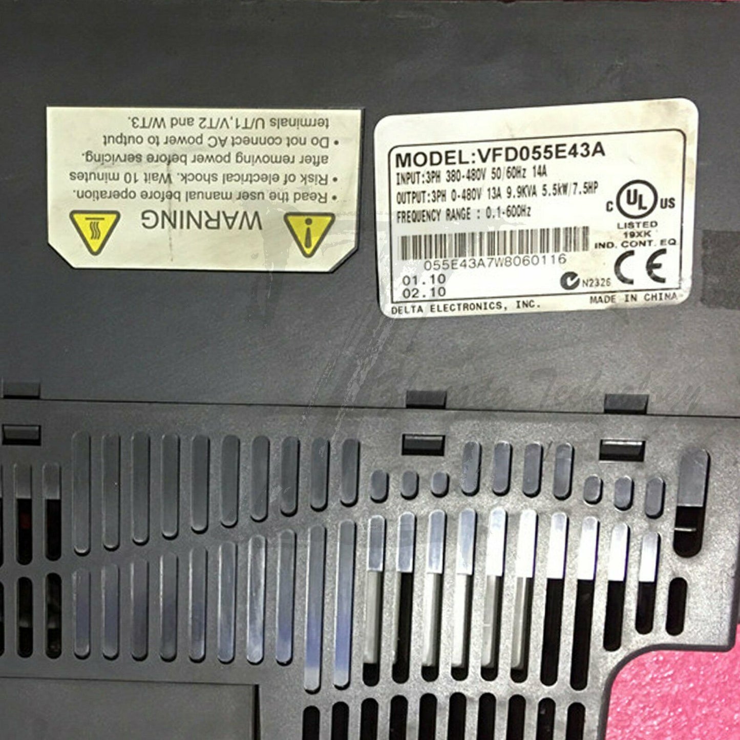 Used Delta VFD055E43A Inverter 5.5KW 380V Tested Tested It In Good Condition - Delta