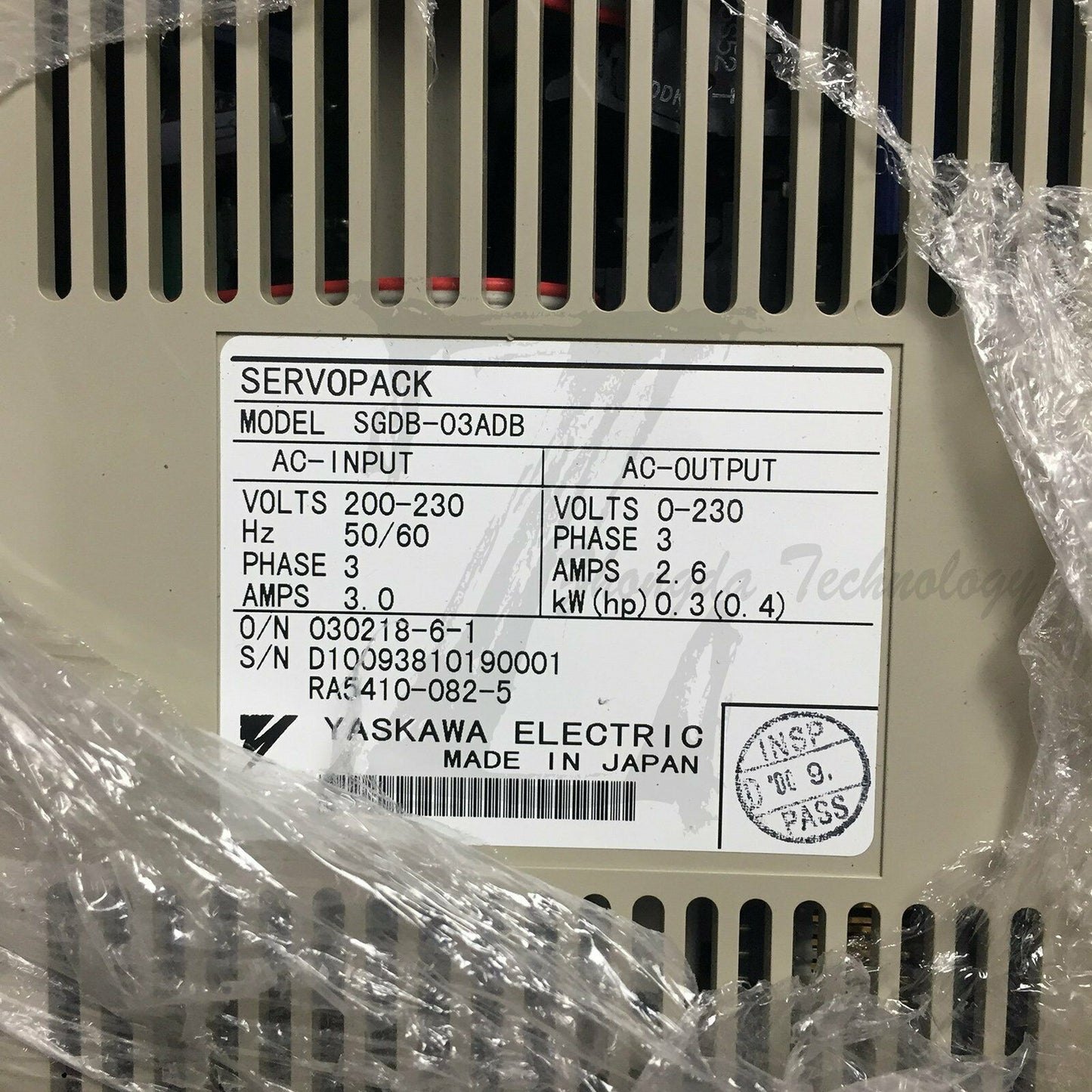 Used Yaskawa Servo Drive 220V0.3KW SGDB-03ADB good test - YASKAWA
