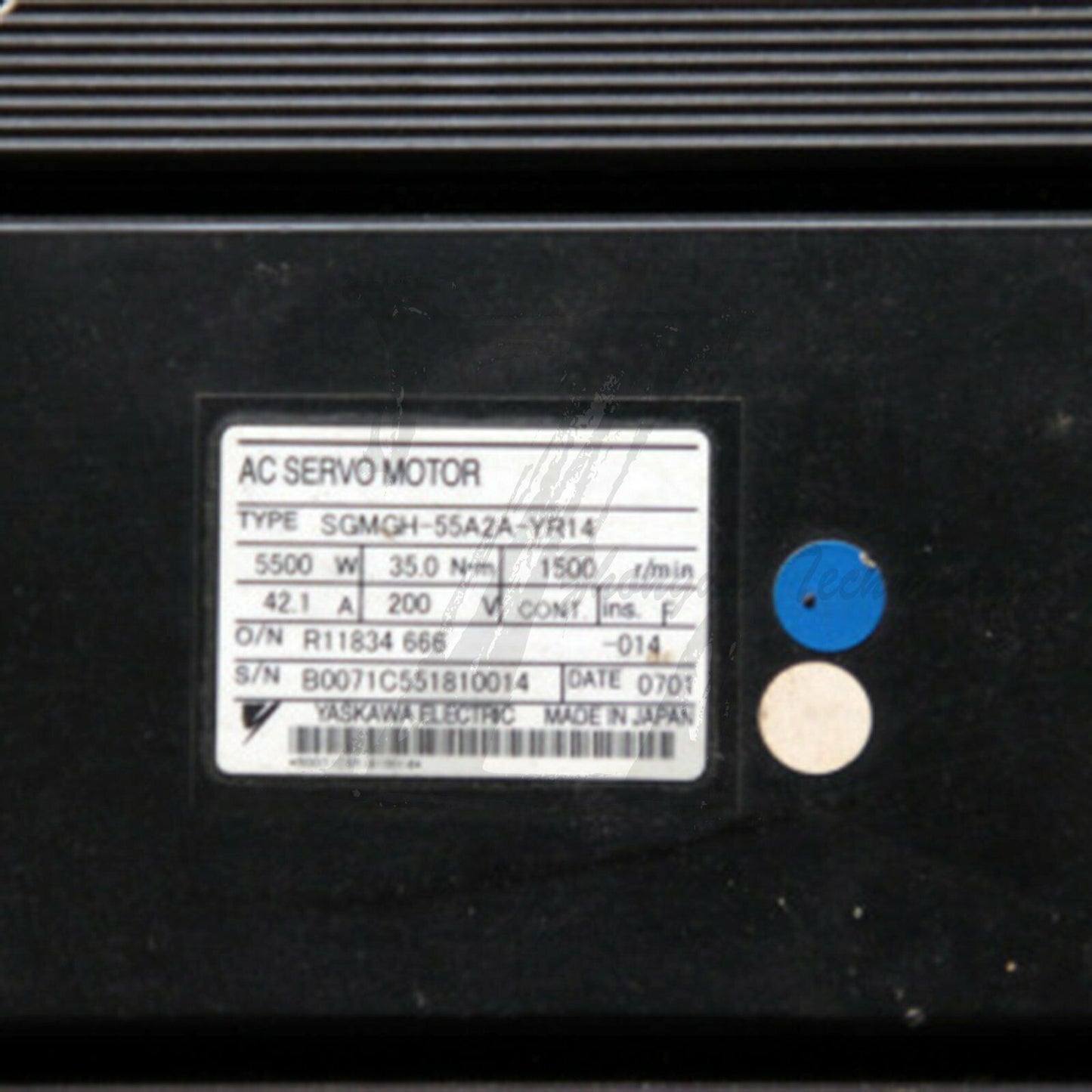 Used Yaskawa Servo Motor SGMGH-55A2A-YR14 good test - YASKAWA