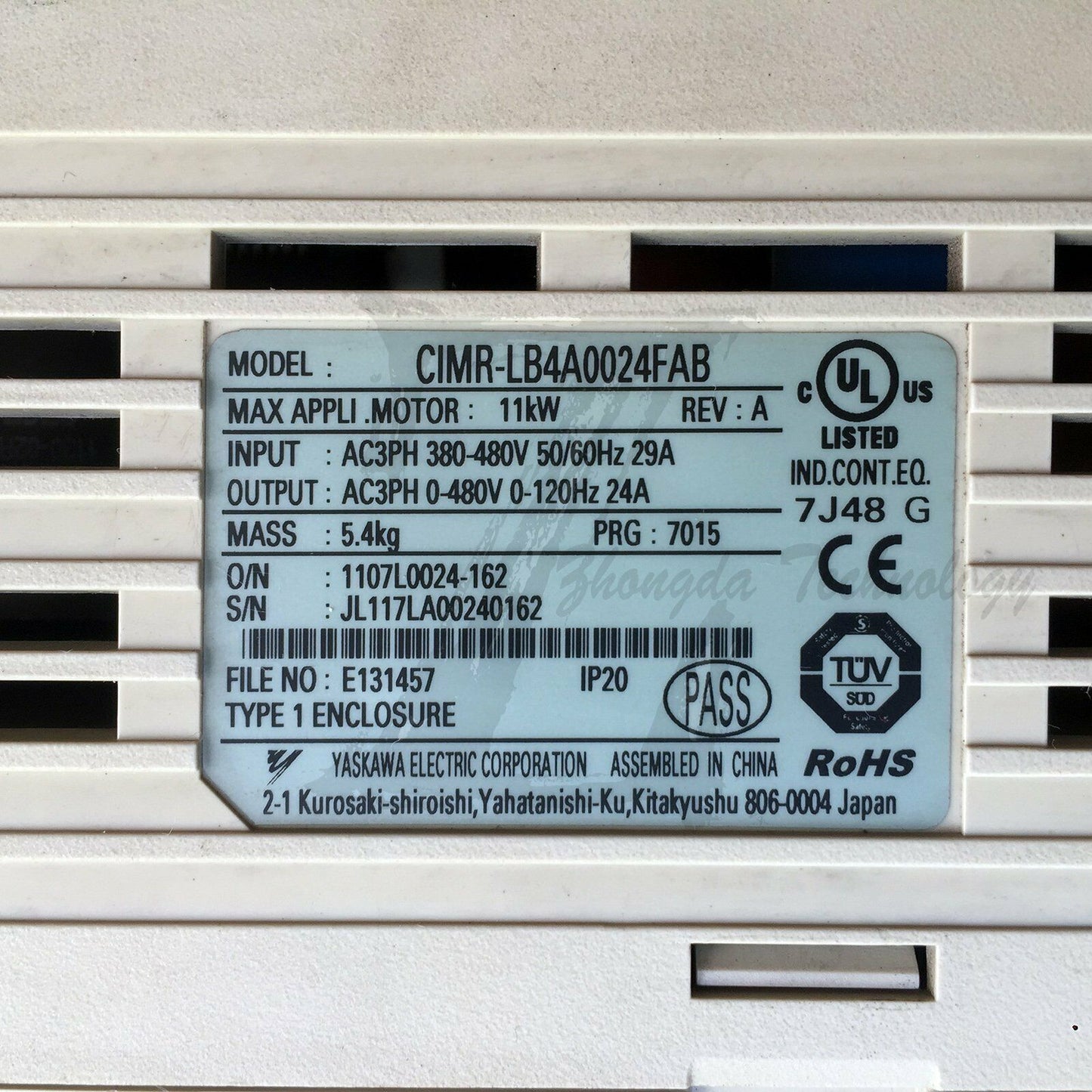 Used Yaskawa L1000A Inverter 11kw380v CIMR-LB4A0024FAB - YASKAWA