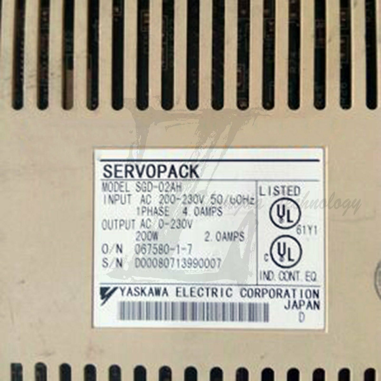 Used Yaskawa AC Servo Drive SGD-02AH good test - YASKAWA