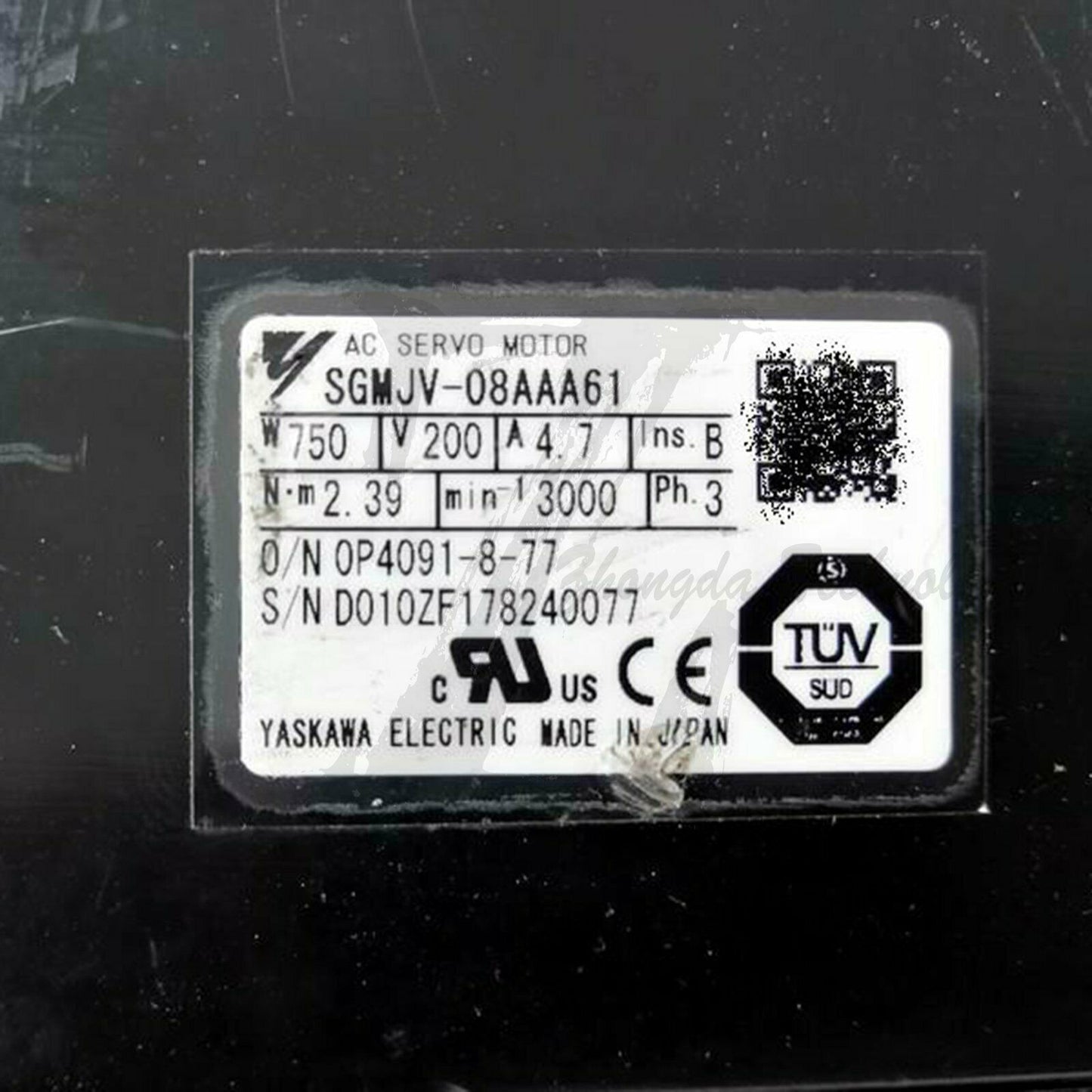 Used Yaskawa 750W Servo Motor SGMJV-08AAA61 good test - YASKAWA