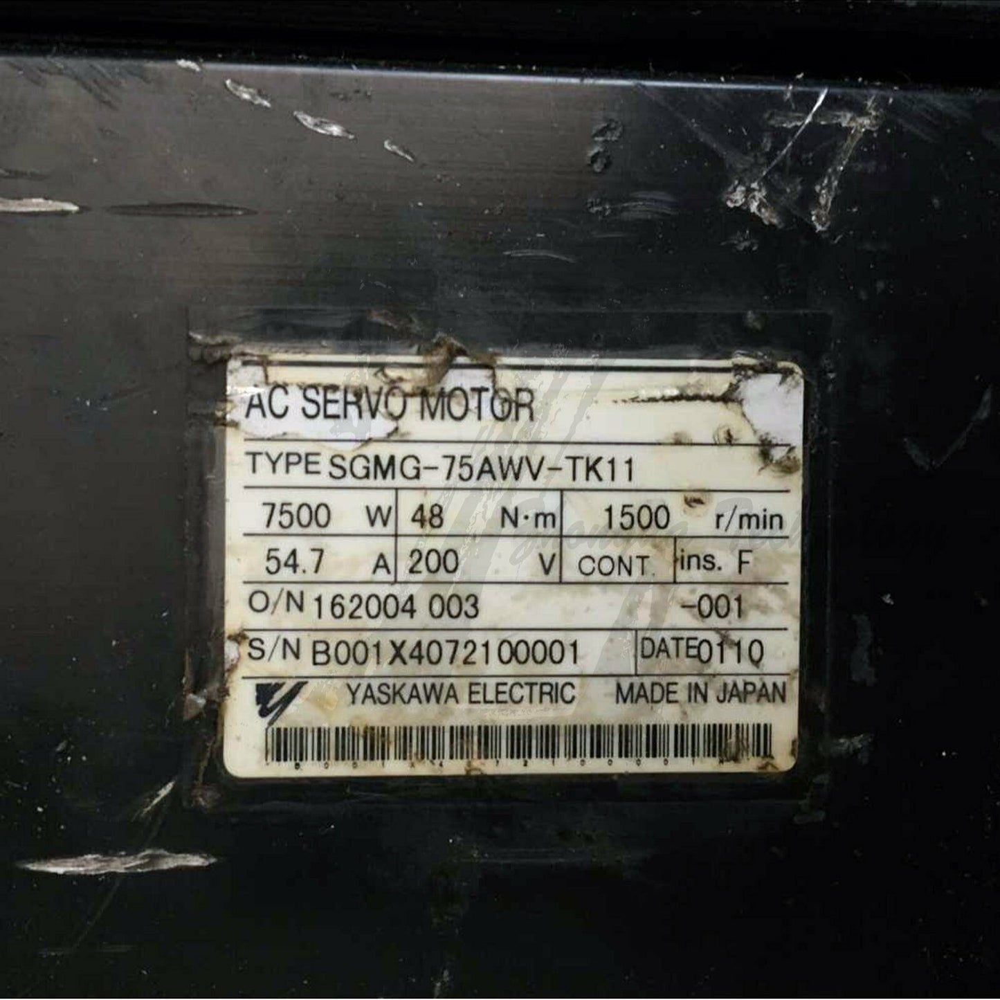 Used Yaskawa AC Servo Motor SGMG-75AWV-TK11 good test - YASKAWA