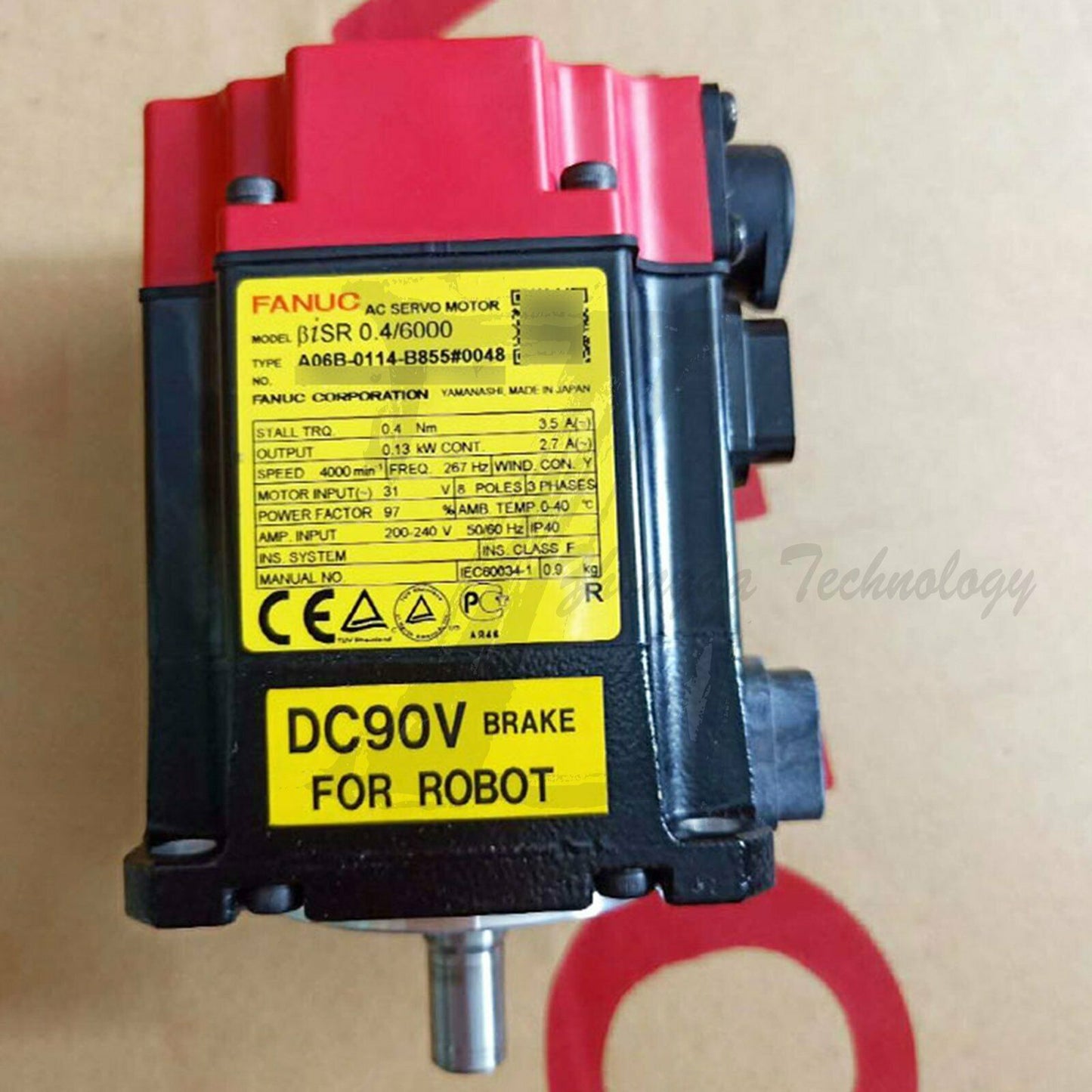NEW Fanuc AC SERVO MDL BiS0.4/6000, ST, KEY, 90v BRK, b64ia A06B-0114-B855#0048 - FANUC