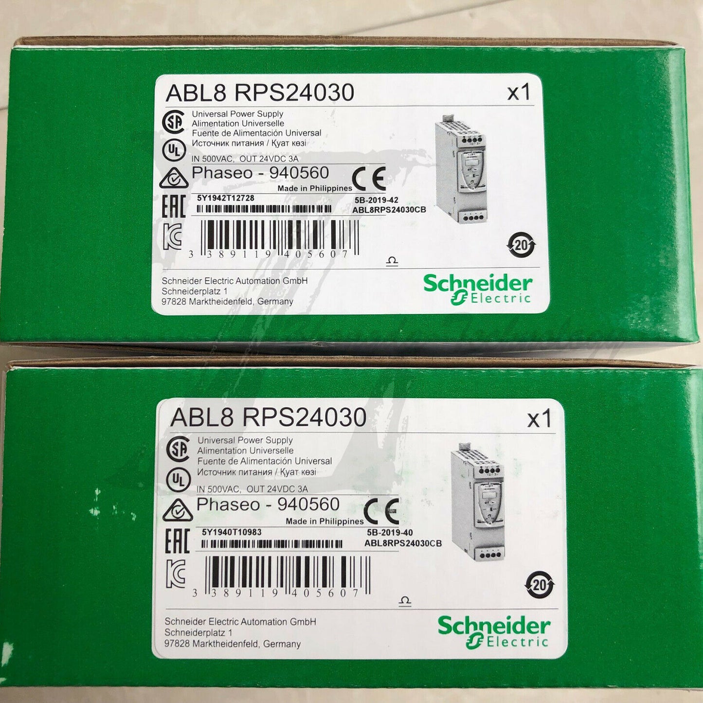 Schneider ABL8RPS24030 : Universal Switching Power Supply 24V 3A - SCHNEIDER
