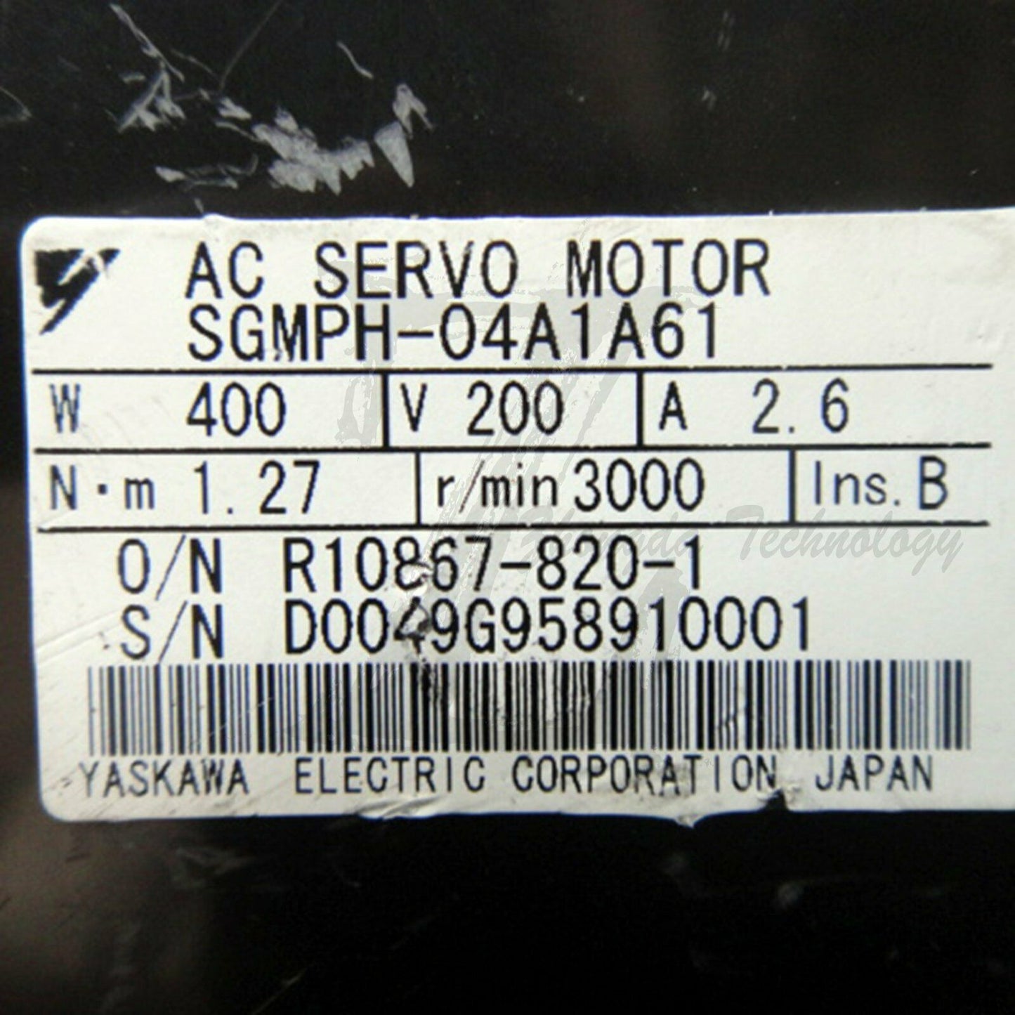 Used Yaskawa servo motor SGMPH-04A1A61 good - YASKAWA