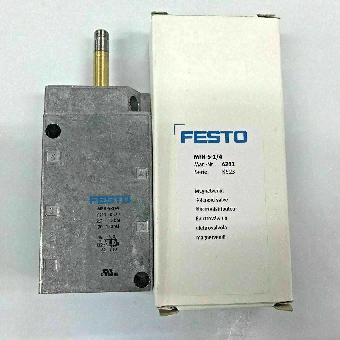 Festo MFH-5-1/4 Solenoid Valve - Model MFH51/4 6211 - FESTO