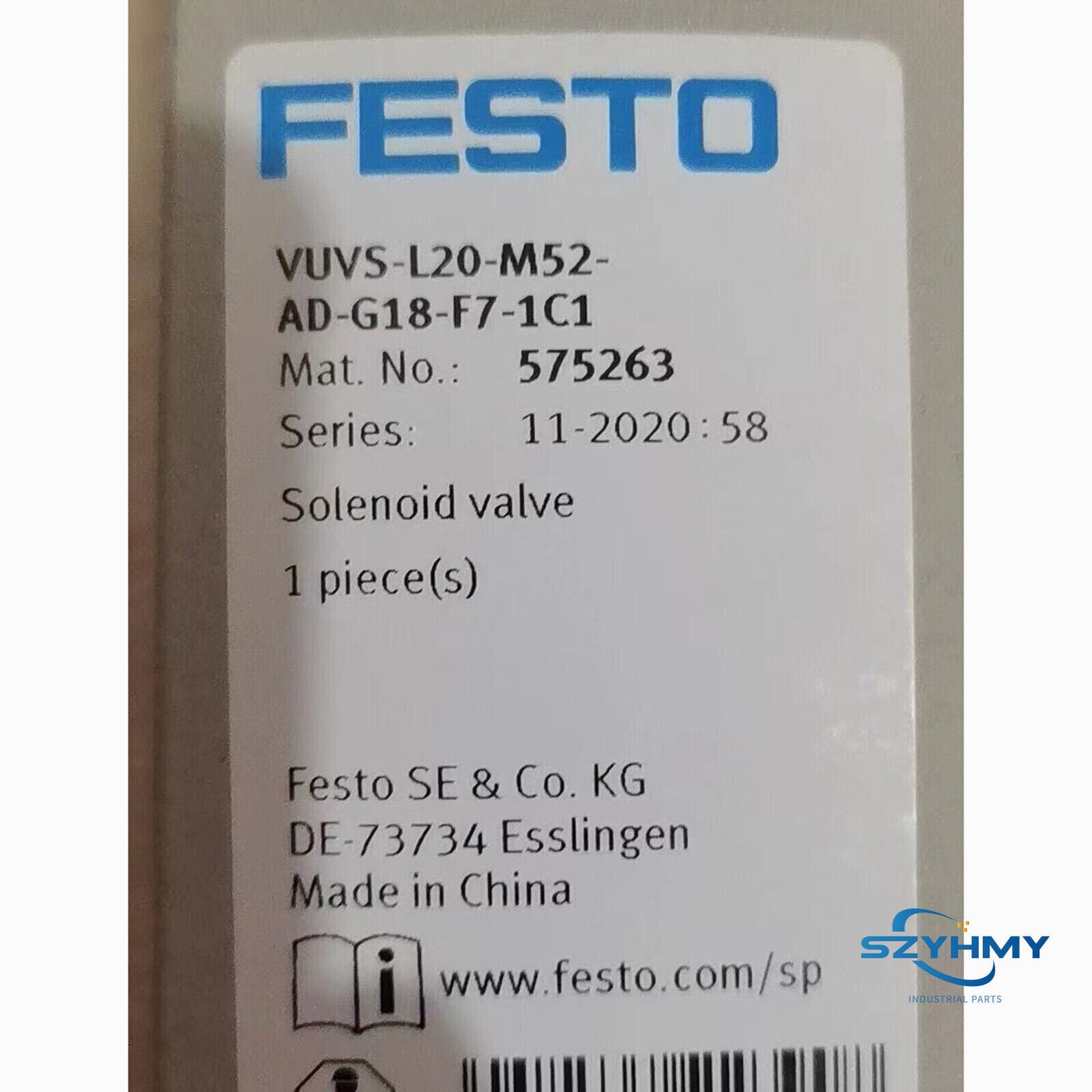 1PC New FESTO VUVS-L20-M52-AD-G18-F7-1C1 575263 Solenoid Valve - FESTO
