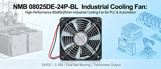 NMB 08025DE-24P-BL Industrial Cooling Fan: Essential Component for PLC and Automation Systems