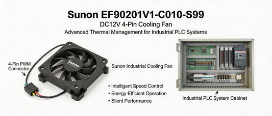 Sunon EF90201V1-C010-S99 DC12V 4-Pin Cooling Fan: Advanced Thermal Management for Industrial PLC Systems