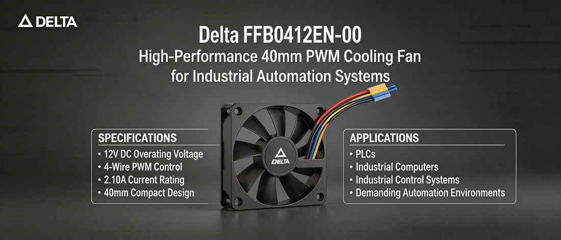 Delta FFB0412EN-00: High-Performance 40mm PWM Cooling Fan for Industrial Automation Systems