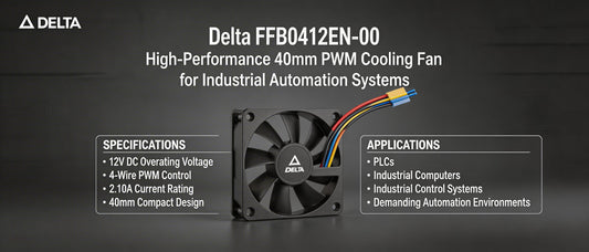 Delta FFB0412EN-00: High-Performance 40mm PWM Cooling Fan for Industrial Automation Systems