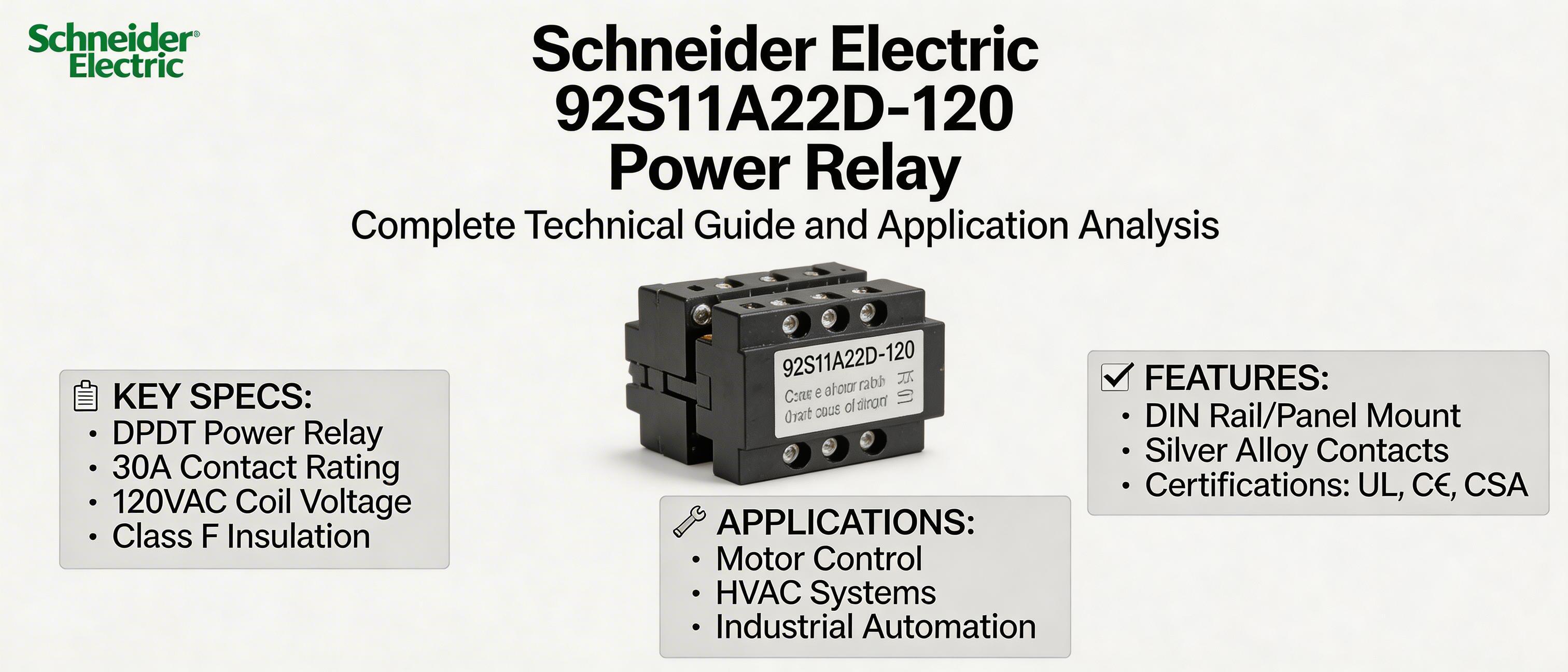 Schneider Electric 92S11A22D-120 Power Relay: Complete Technical Guide