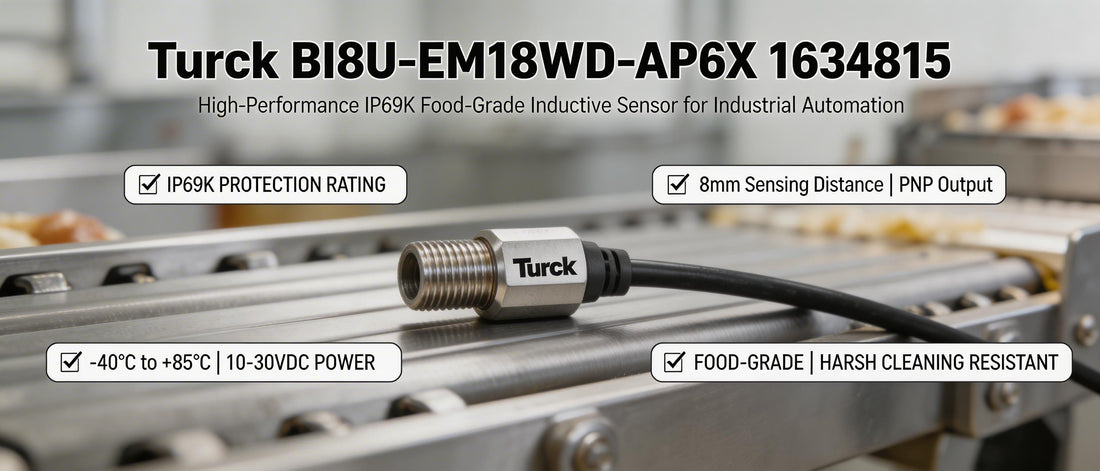 Turck BI8U-EM18WD-AP6X 1634815: High-Performance IP69K Food-Grade Inductive Sensor for Industrial Automation