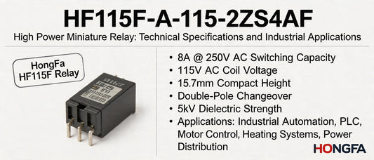 HF115F-A-115-2ZS4AF High Power Miniature Relay: Technical Specifications and Industrial Applications