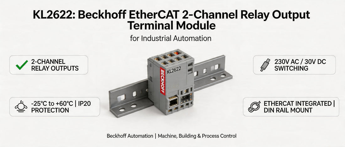 KL2622: Beckhoff EtherCAT 2-Channel Relay Output Terminal Module for Industrial Automation