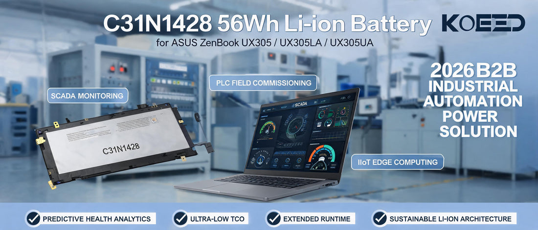 C31N1428 56Wh Li-ion Battery for ASUS ZenBook UX305 Series – 2026 B2B Industrial Automation Power Solution | Koeed