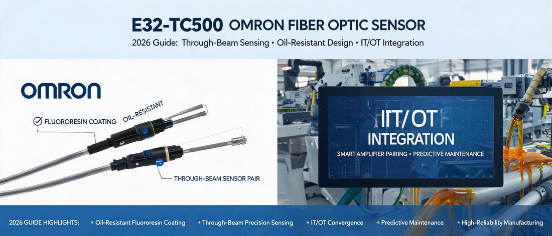 E32-TC500 Omron Fiber Optic Sensor: 2026 Guide to Through-Beam Sensing, Oil-Resistant Design & IT/OT Integration