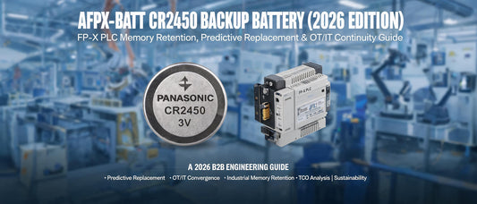 AFPX-BATT CR2450 Backup Battery (2026 Edition): FP-X PLC Memory Retention, Predictive Replacement & OT/IT Continuity Guide