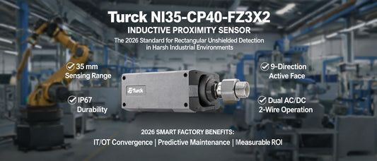 Turck NI35-CP40-FZ3X2 Inductive Proximity Sensor: The 2026 Standard for Rectangular Unshielded Detection in Harsh Industrial Environments