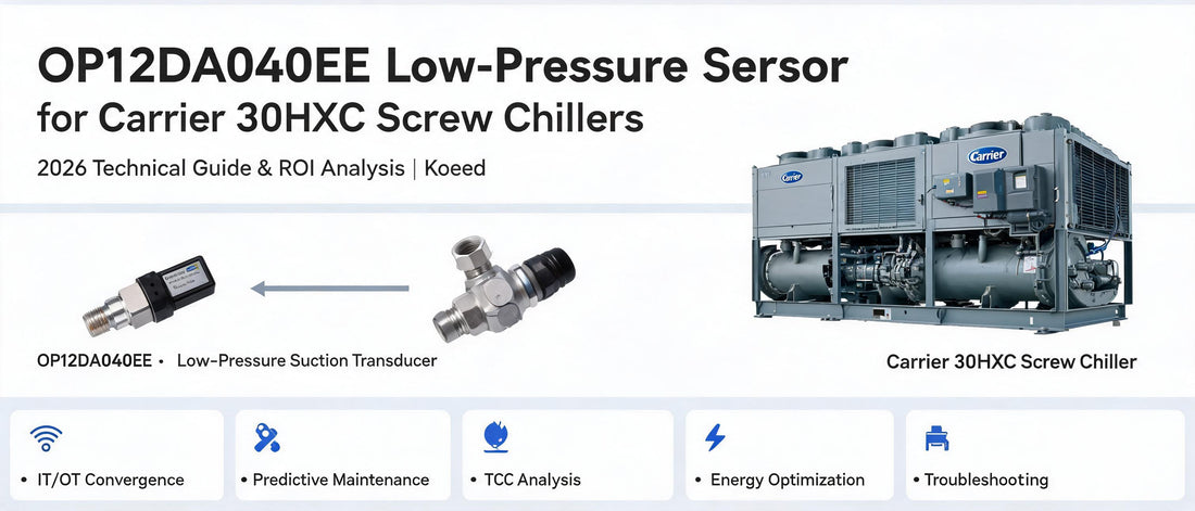 OP12DA040EE Low-Pressure Sensor for Carrier 30HXC Screw Chillers: 2026 Technical Guide & ROI Analysis | Koeed