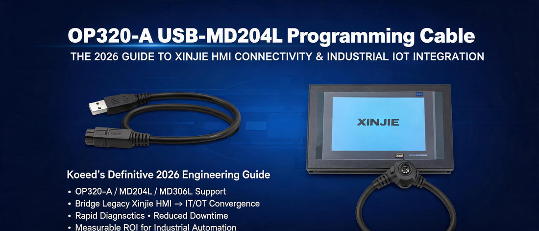 OP320-A USB-MD204L Programming Cable: The 2026 Guide to Xinjie HMI Connectivity & Industrial IoT Integration