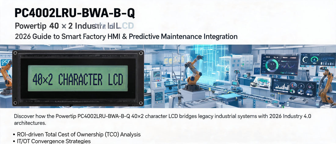 PC4002LRU-BWA-B-Q Powertip 40×2 Industrial LCD: 2026 Guide to Smart Factory HMI & Predictive Maintenance Integration