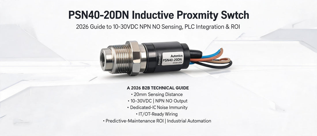 PSN40-20DN Inductive Proximity Switch: 2026 Guide to 10-30VDC NPN NO Sensing, PLC Integration & ROI