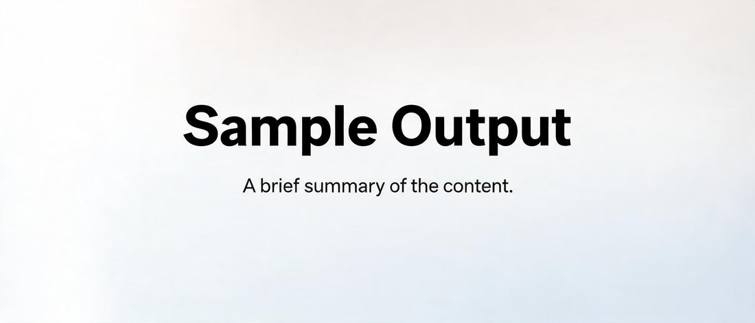 Sample Output