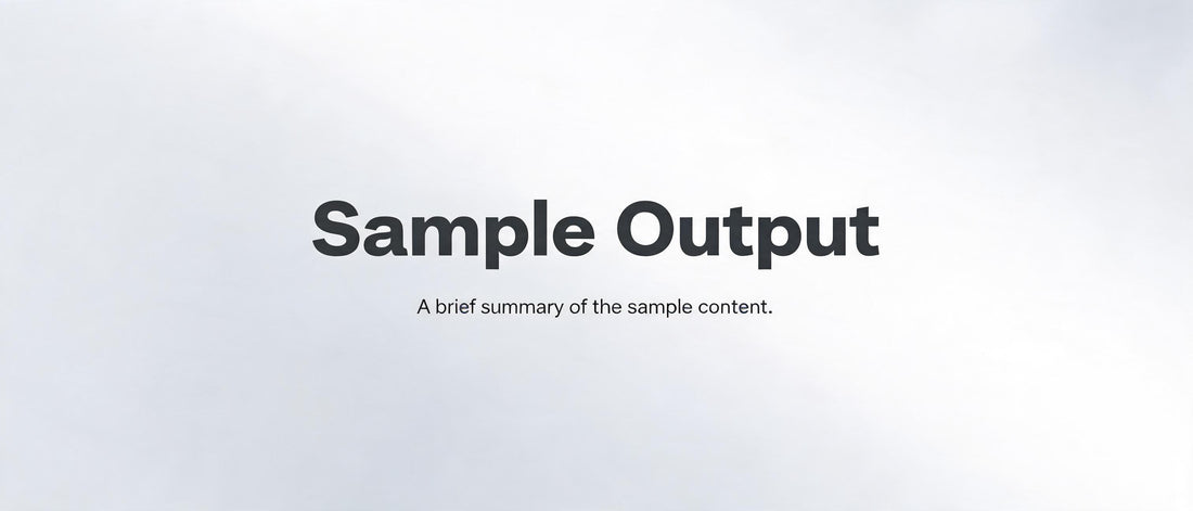 Sample Output