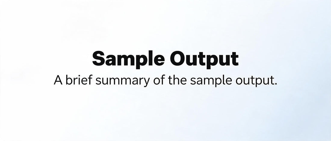 Sample Output