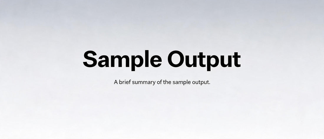 Sample Output