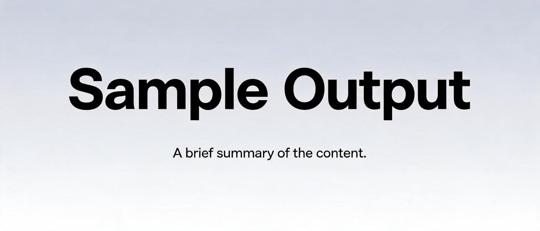 Sample Output