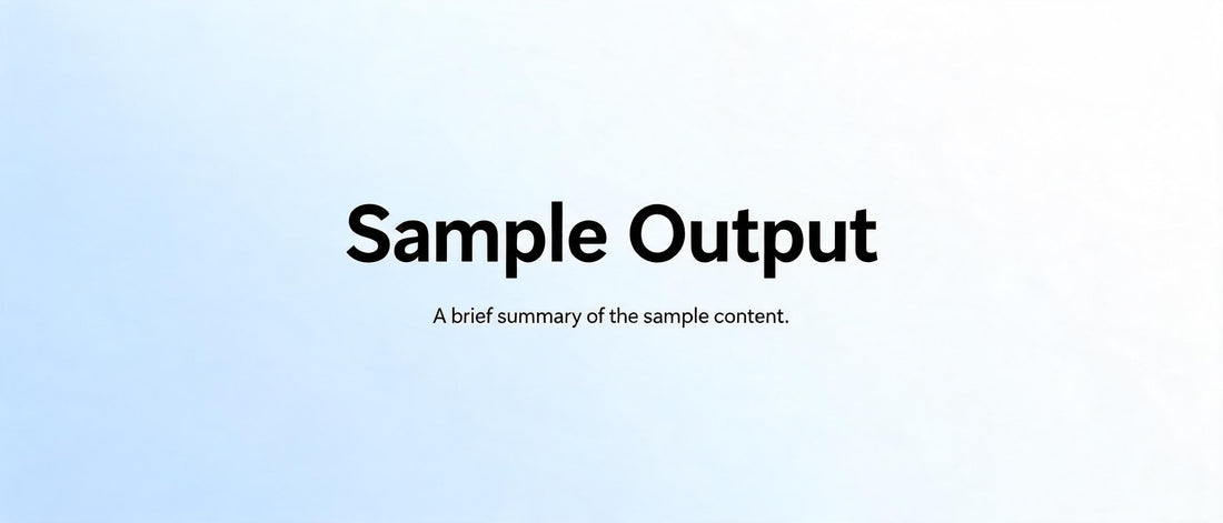 Sample Output