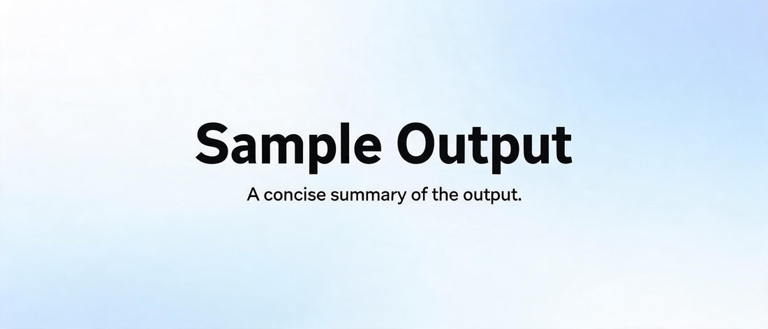 Sample Output