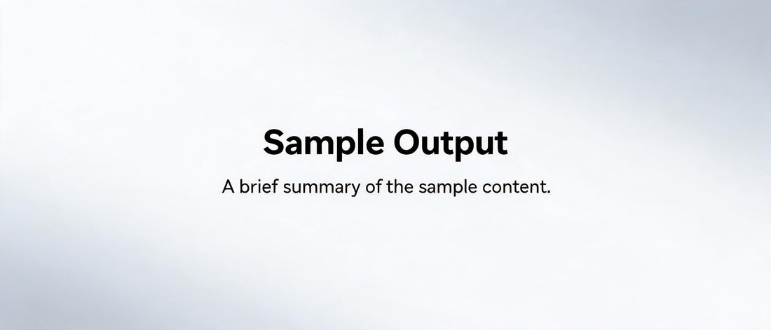 Sample Output