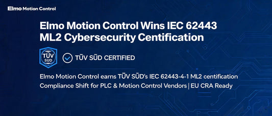 Elmo Motion Control Wins IEC 62443 ML2 Cybersecurity Certification