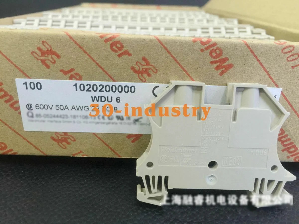 100Pcs Weidmuller WDU 6 Terminal Block Connectors - 1020200000 - WEIDMULLER [3]