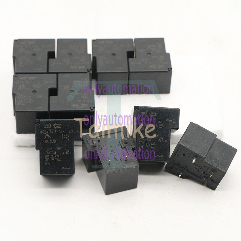 (10PPC) SONG CHUAN 832A-1A-F-C-B 12VDC Power Relay 30A 4Pins